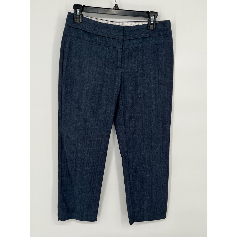 Maurices I Am Smart Crop Pants Women 0‎ Blue Indigo Cotton Blend Preppy 
Stretch